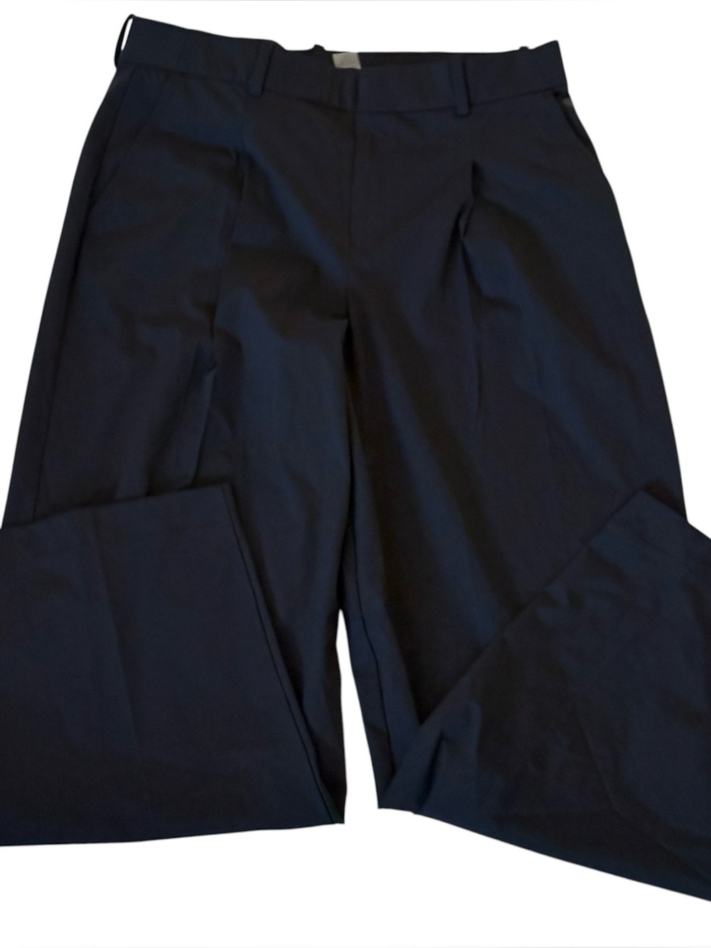 Calia by Carrie Underwood Womens Wide Leg Pleated Trouser Black Size Large